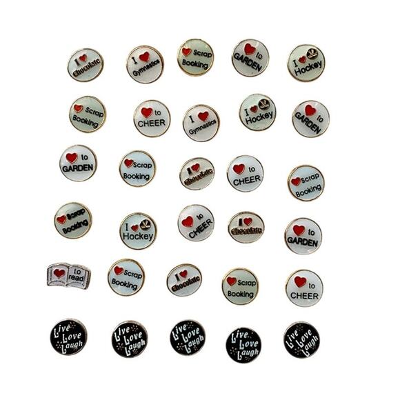 Lot 24+ Floating Locket Jewelry Charms I ❤️ Hobbies, Activities, Sports NEW - Picture 3 of 6